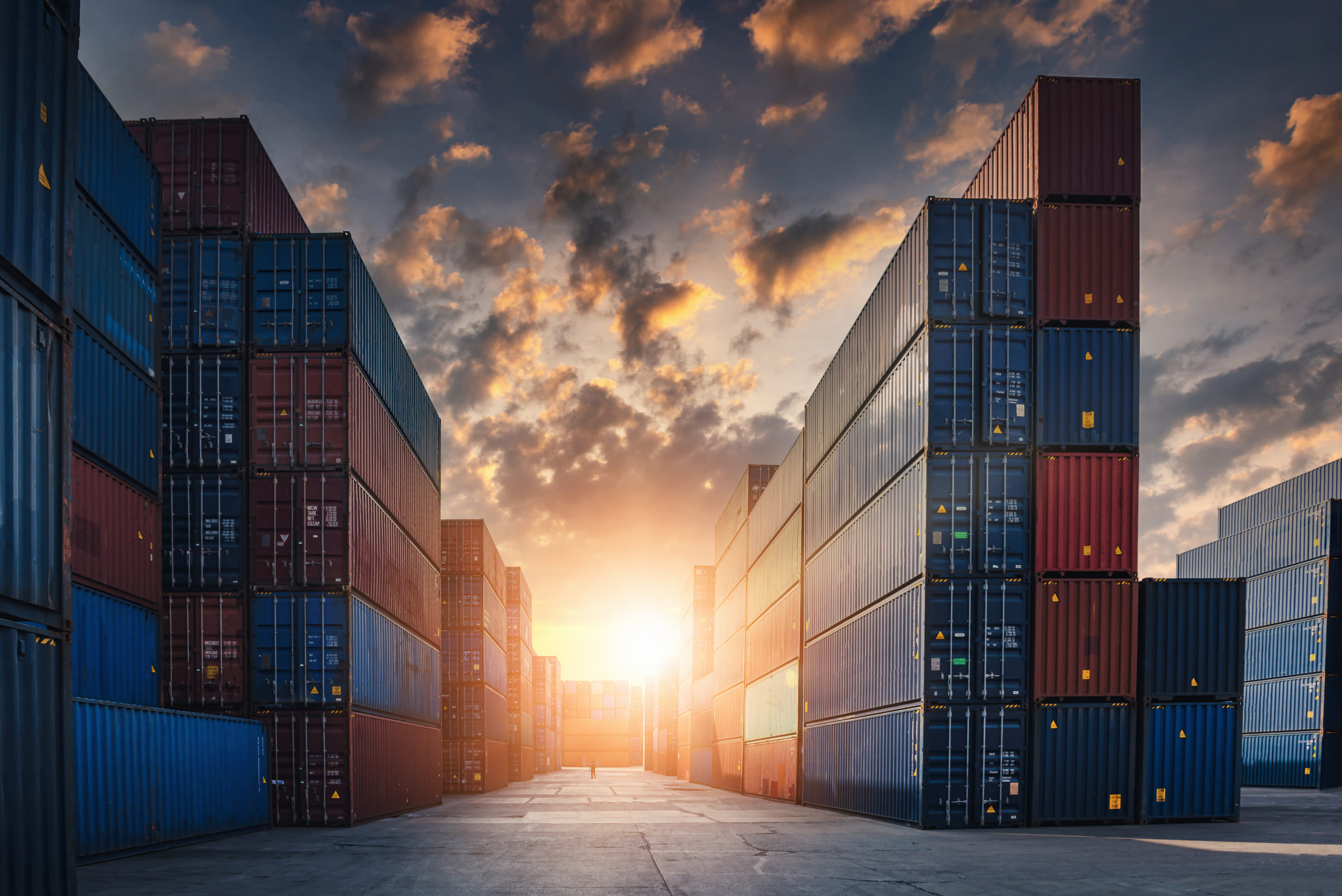 Shipping containers wiht supply chain items